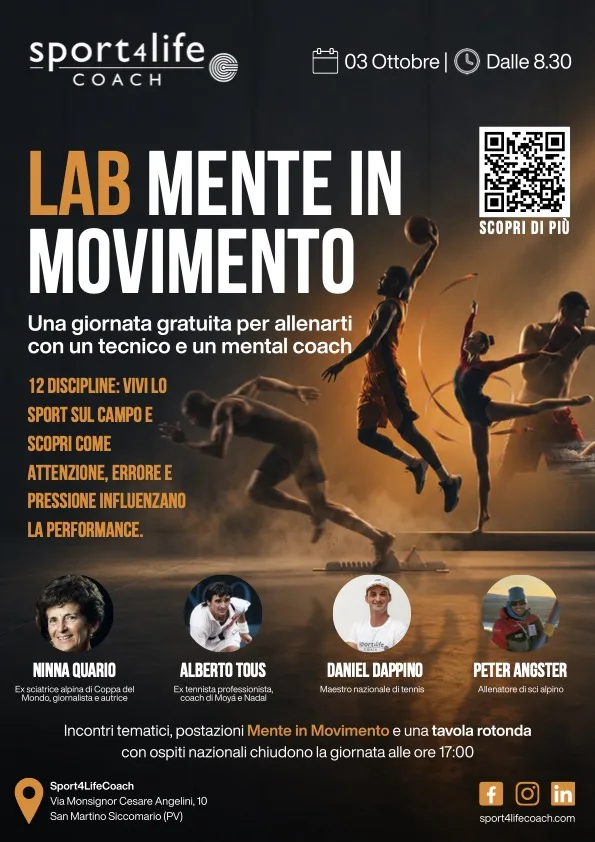 3 ottobre Sport4LifeCoach presenta LAB – Mente in Movimento